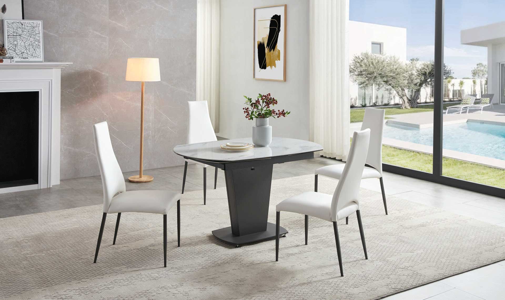 2417 marble table white with 3405 white chairs set for dining room full 1