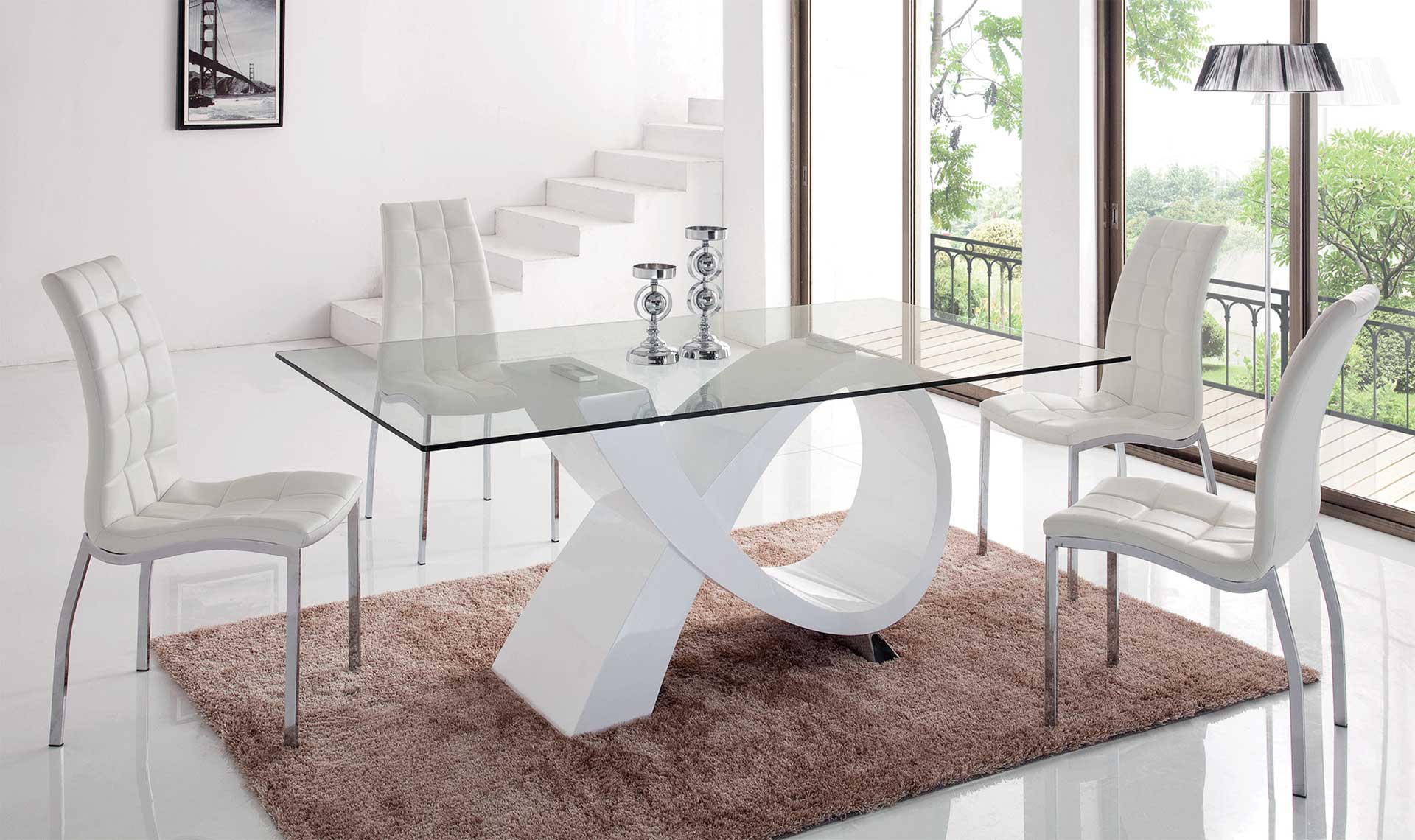 989 table and 365 chair white dining set 1
