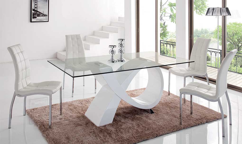 989 table and 365 chair white dinning set front 1