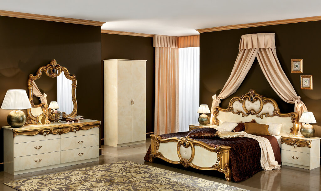 barocco traditional italian bedroom set front