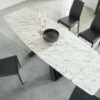 Exclusive Marble Dining Table With Grey Chairs - 152 Dining Table w/extension