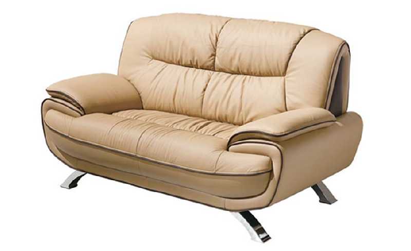 405 Brown Leather Loveseat