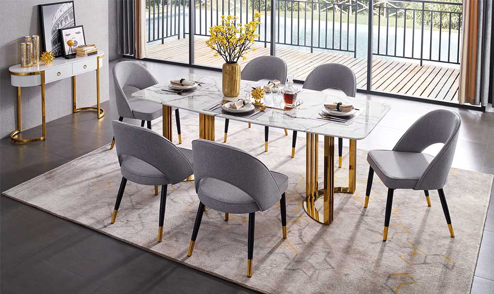 exclusive 131 gold marble dining front 1