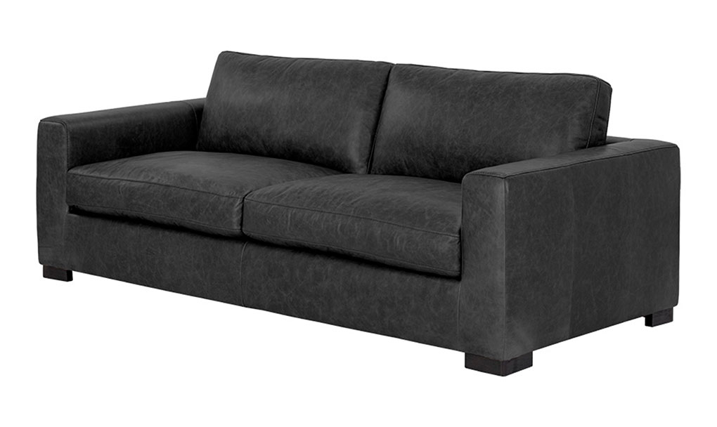 baylor sofa marseille black leather front 1