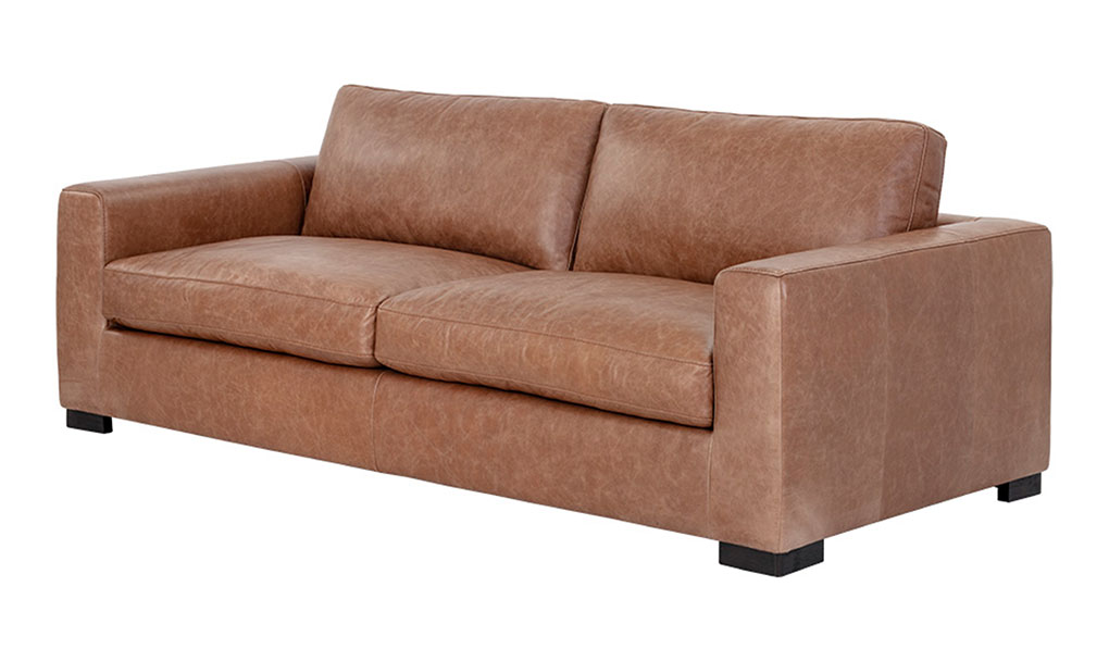 baylor sofa marseille camel leather front 1