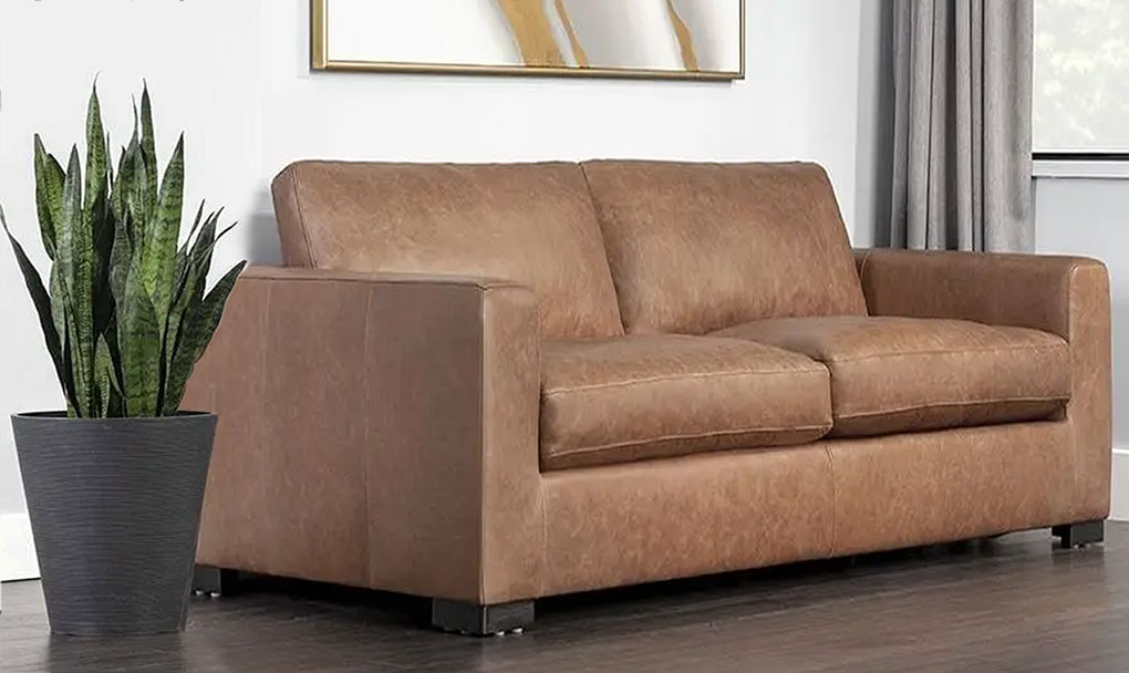 baylor sofa marseille camel leather front 1