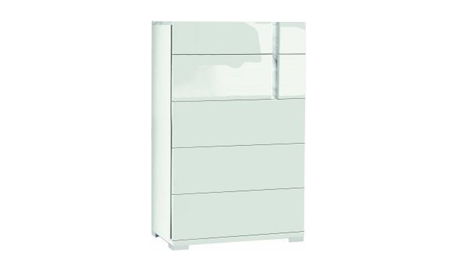 bianca italian bedroom set–white gloss chest of drawers