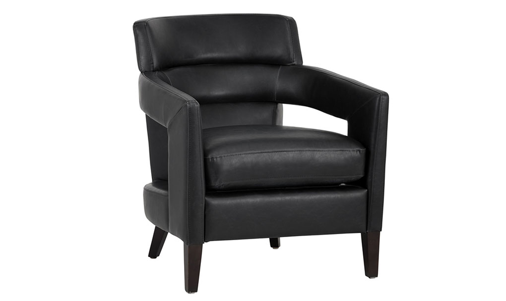 bloor lounge chair coal black front 1