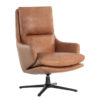 cardona swivel lounge chair black marseille camel leather front 1