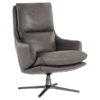 cardona swivel lounge chair gunmetal marseille concrete leather front 1