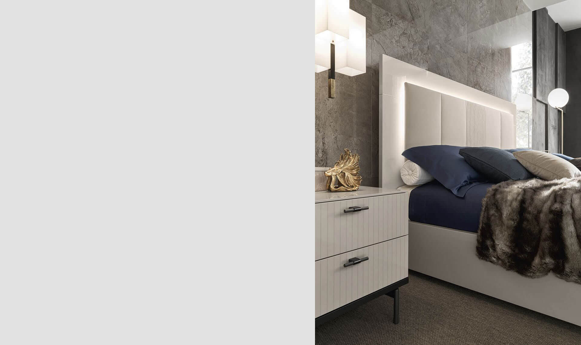 claire italian bedroom set pearl line veneer high gloss