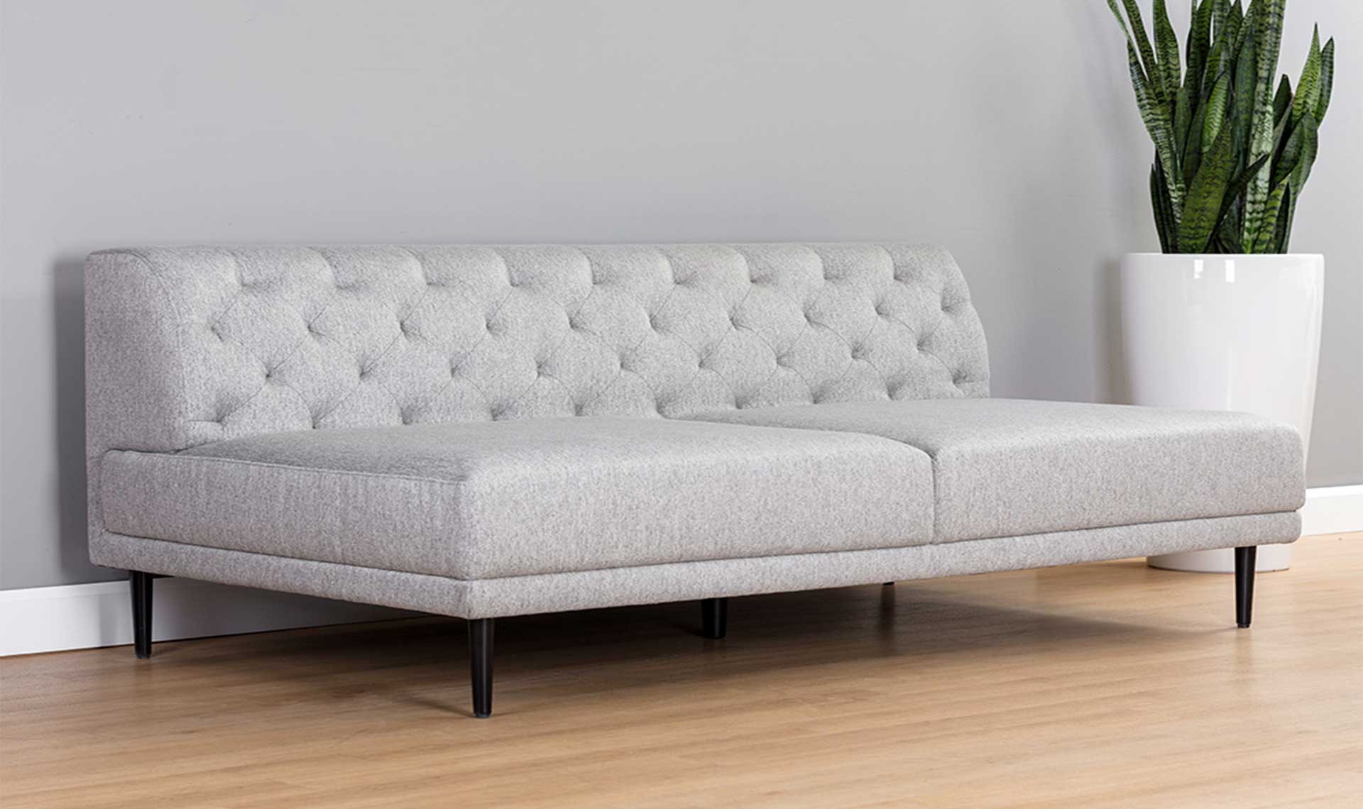 delmar armless sofa trounce aluminum full 3