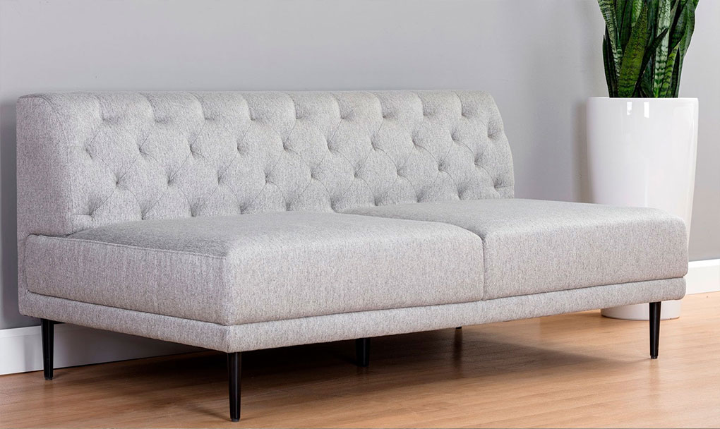 delmar armless sofa trounce aluminum front 1