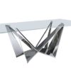 2061 modern dining table with fixed top front 1