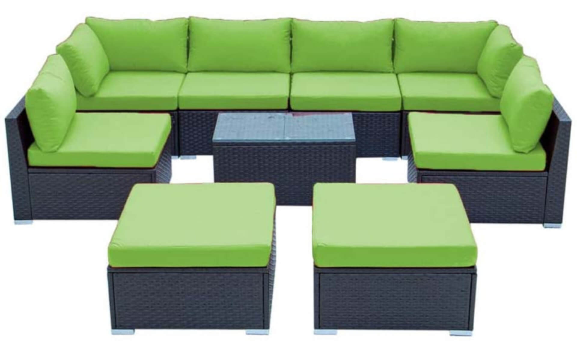 9pc patio furniture green 1