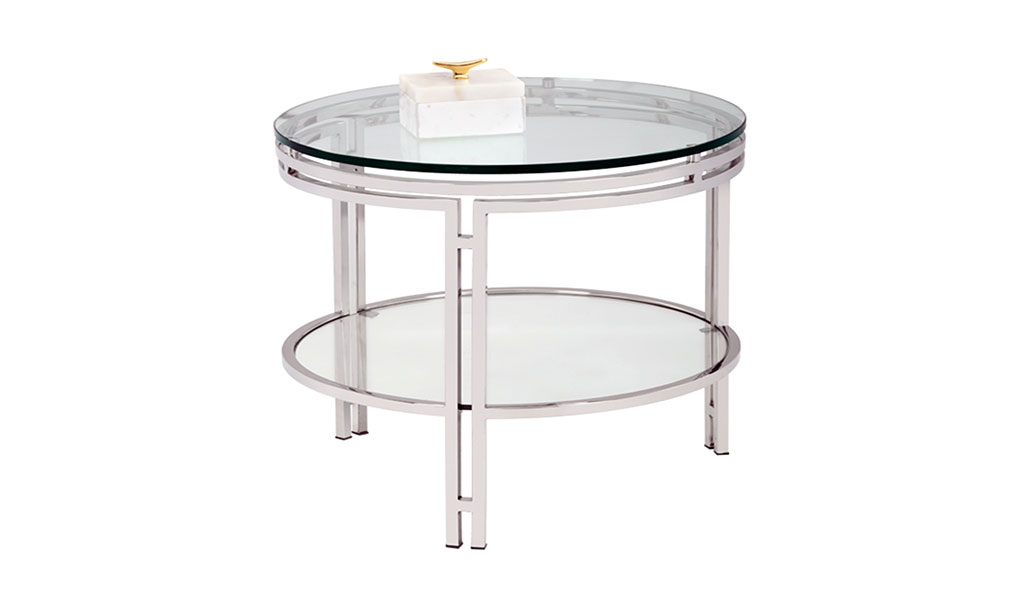 andros end table stainless steel front 1