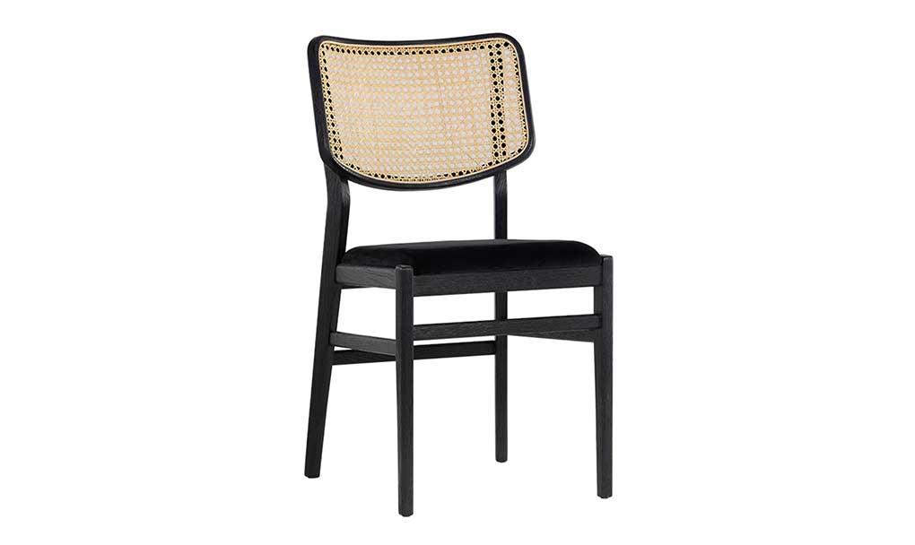 annex dining chair velvet black front 1