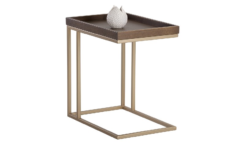 arden c shaped end table gold raw umber