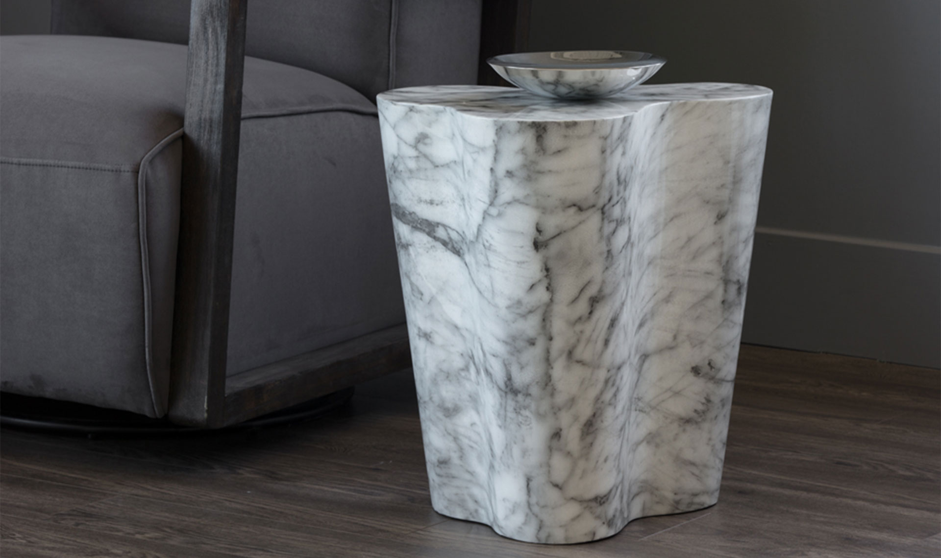 ava end table small marble look full 4