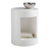 beacon end table high gloss white front 1