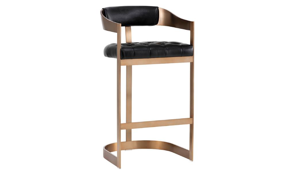 beaumont barstool antique brass cantina black front