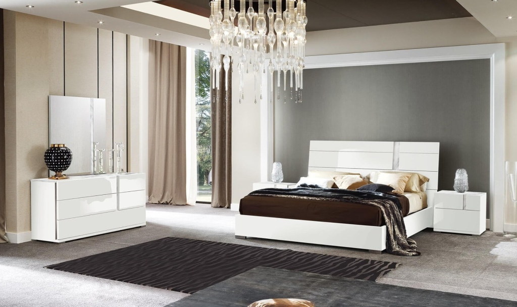 bianca italian bed white gloss front