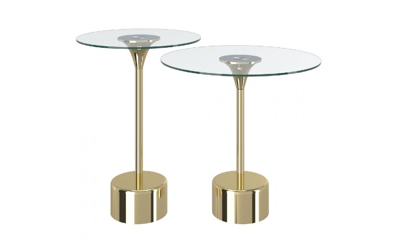 tulip 2pc nesting accent table set in gold