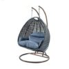 double patio swing chair grey
