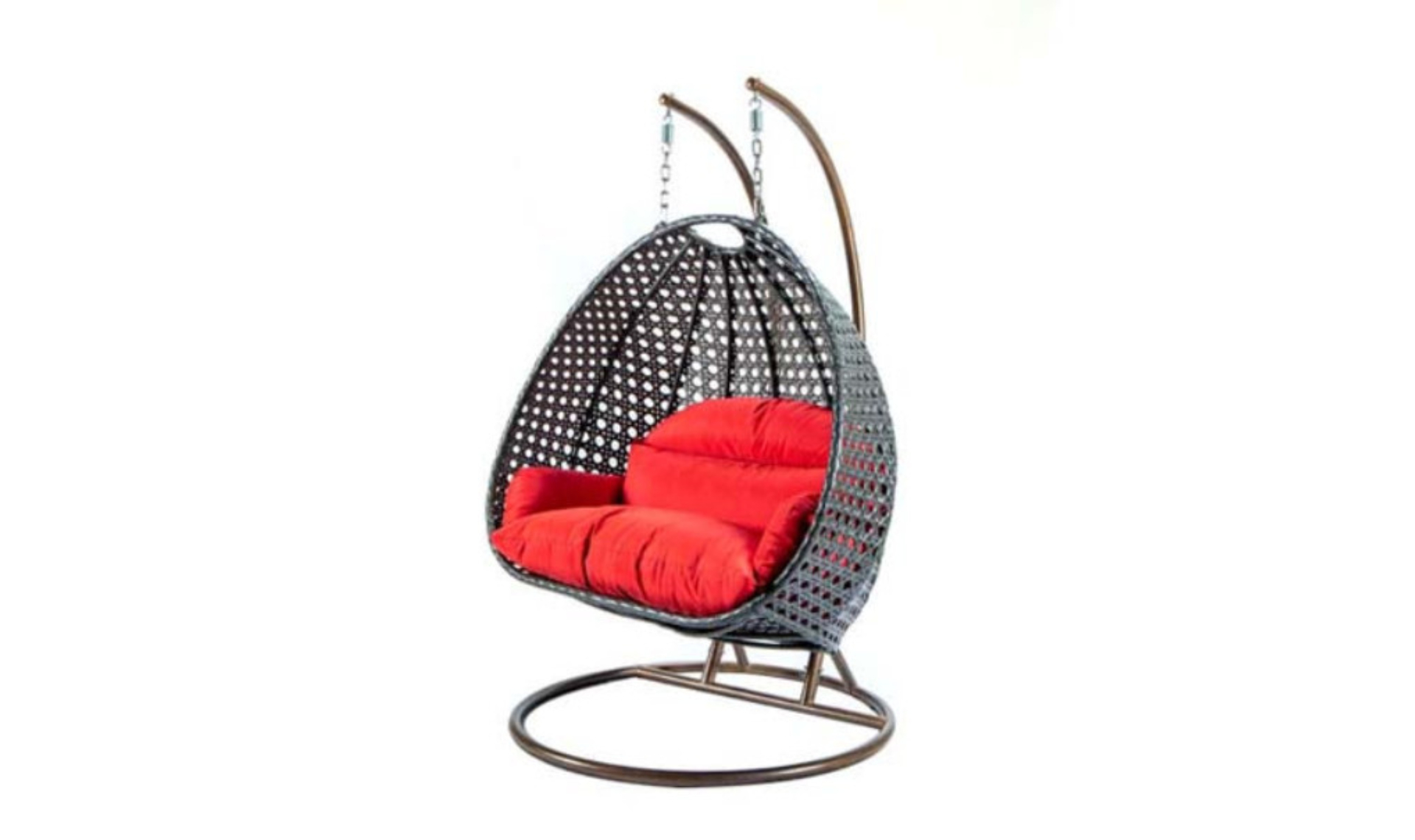 double patio swing chair red 1