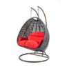double patio swing chair red