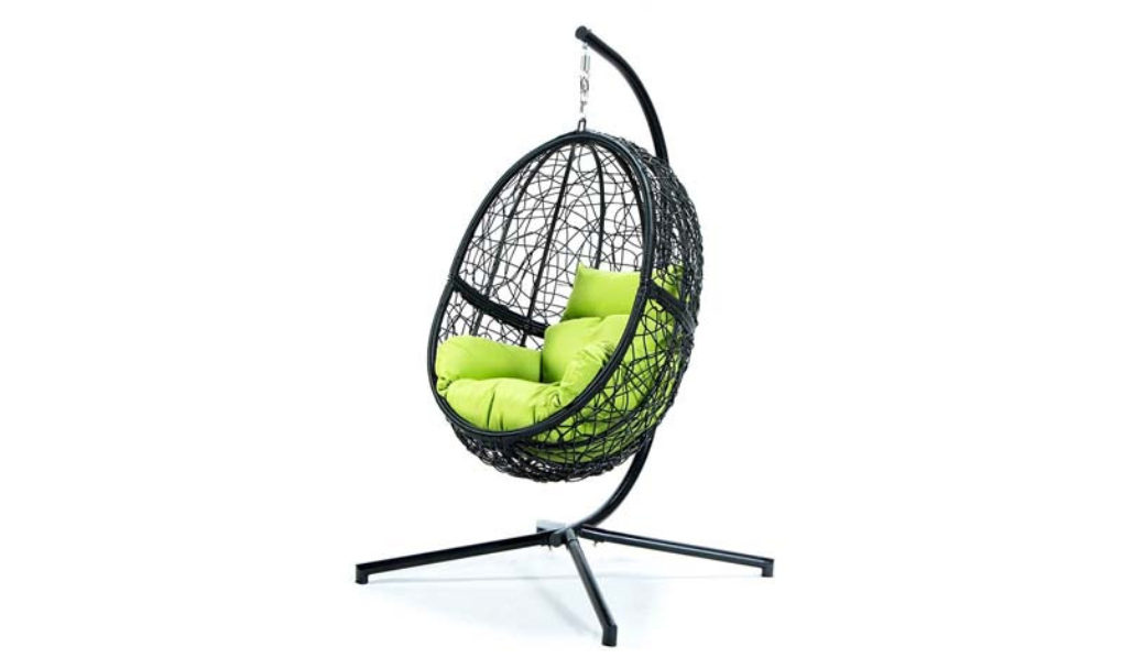 patio swing chair green front