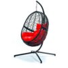 patio swing chair red