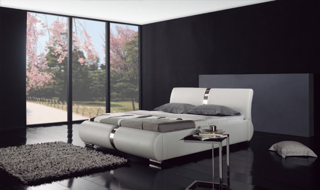 athena genuine leather bed front
