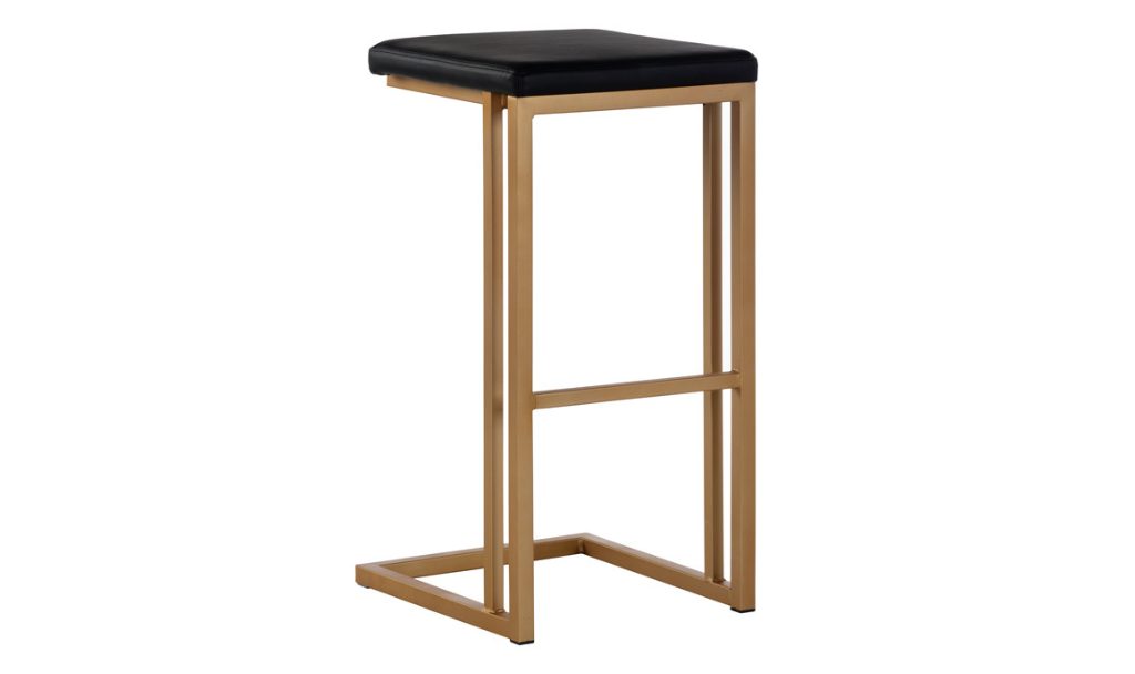 boone barstool–champagne gold–onyx front