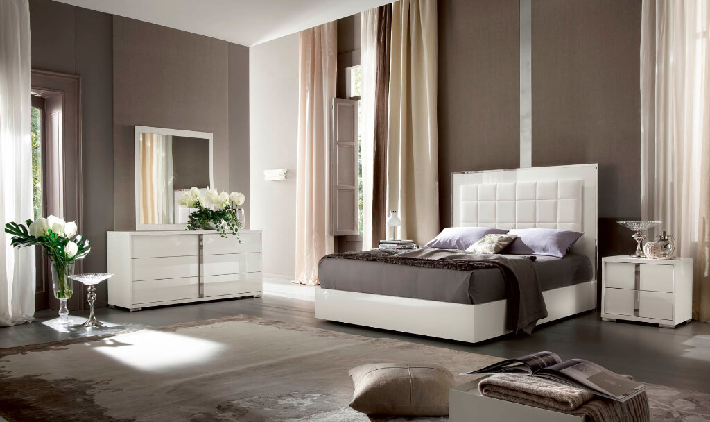 imperia italian bedroom set–white gloss front