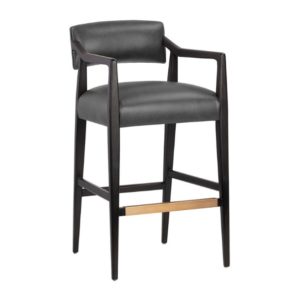 keagan barstool brentwood charcoal leather front