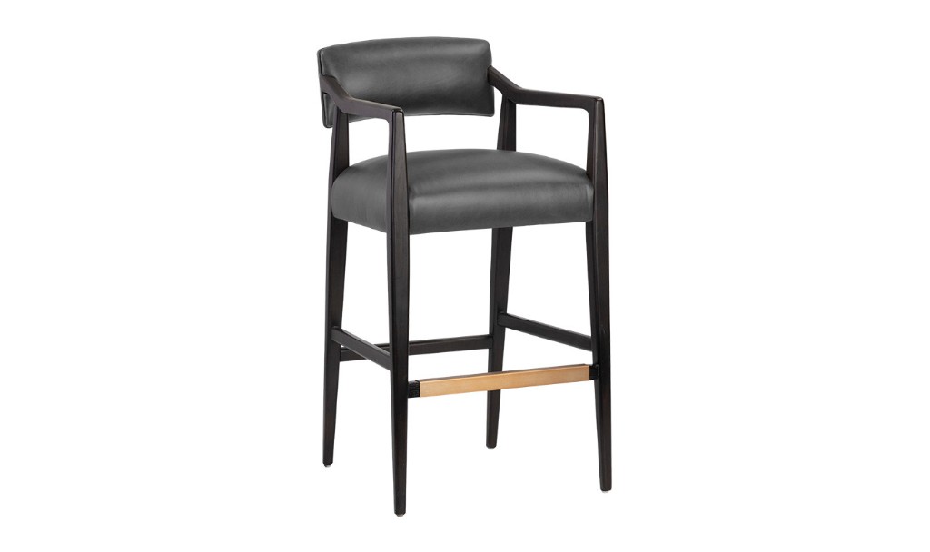 keagan barstool brentwood charcoal leather front