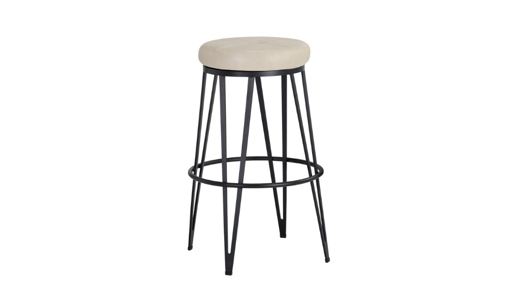 matthews swivel barstool black bravo cream front