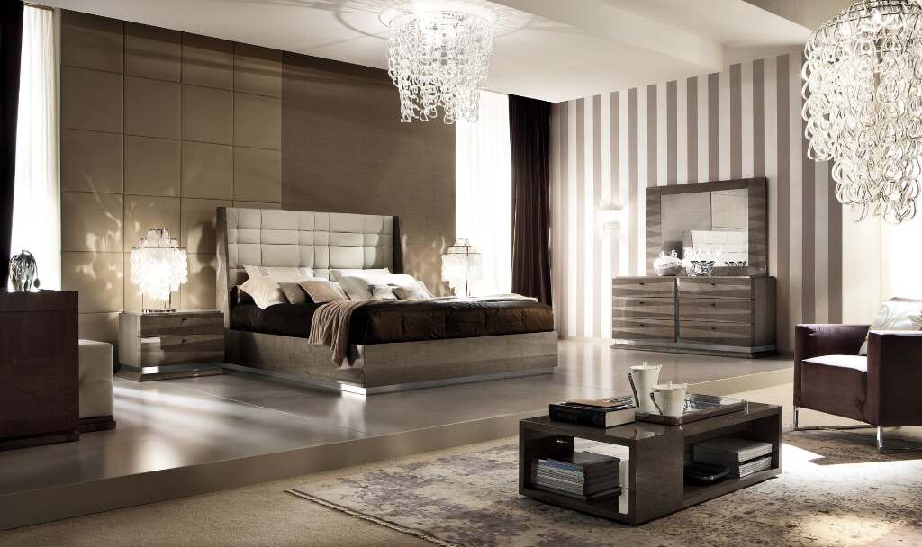 monaco italian bedroom set–velvet birch high gloss front
