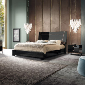 mont noir italian bedroom set–glossy black front