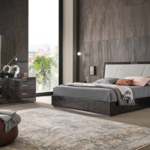 riviera italian bedroom set–dark velvet birch high gloss front