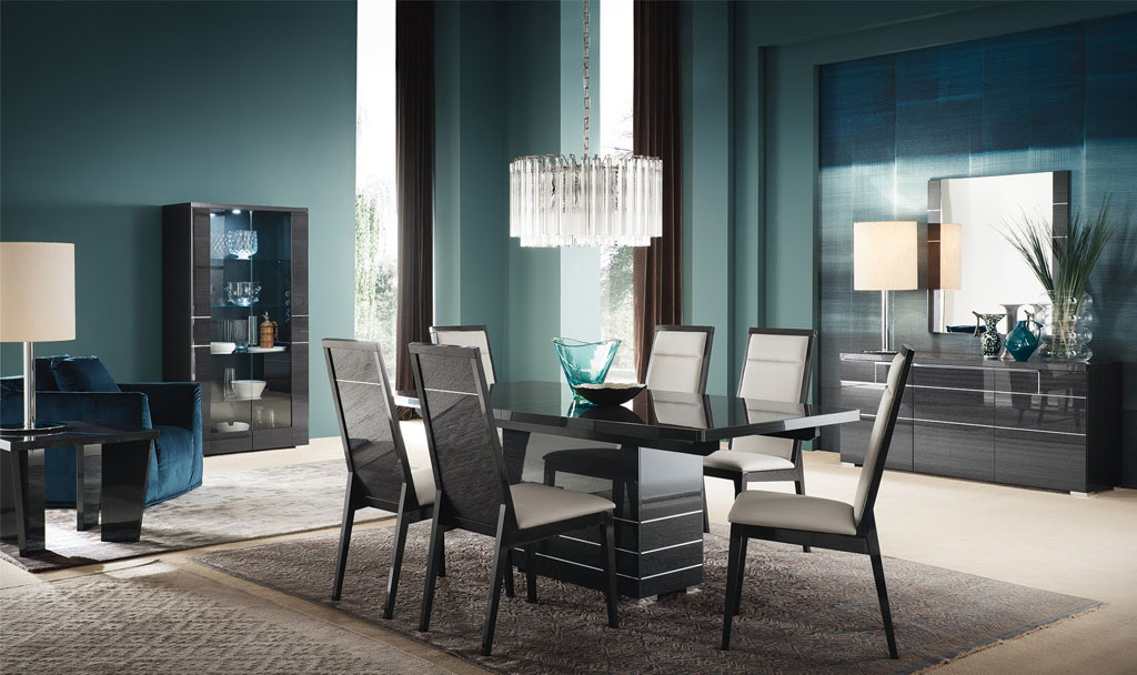 versilia dining set italian grey koto high gloss