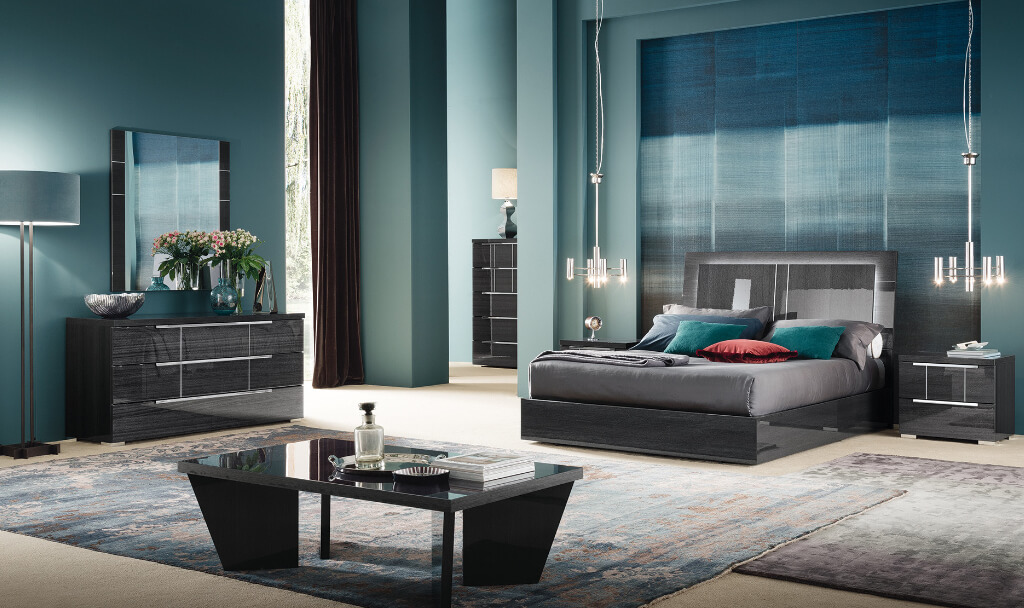 versilia italian bedroom set–grey koto high gloss front