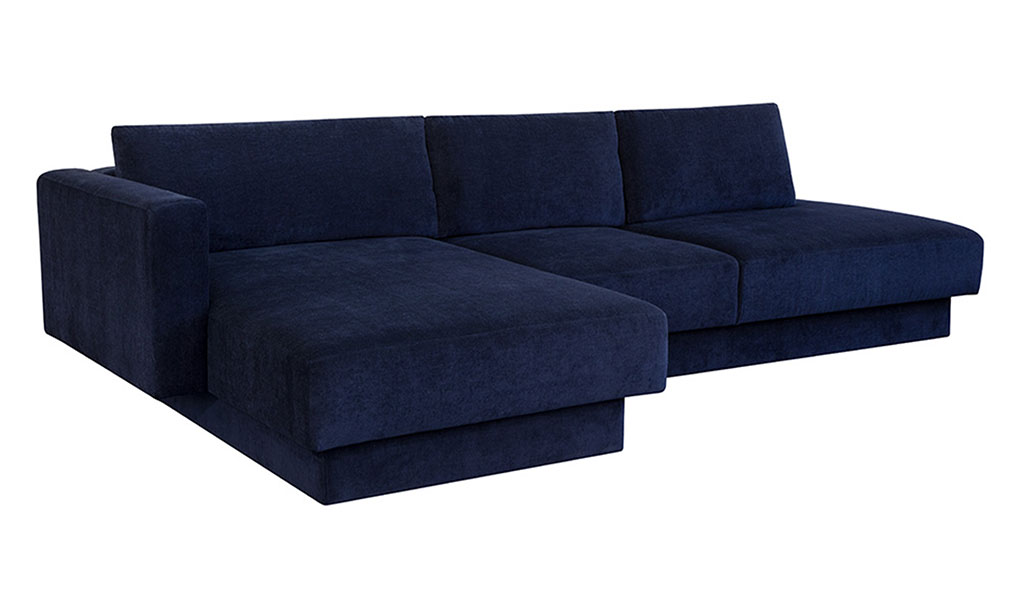 tecoma sofa chaise laf danny navy front 1