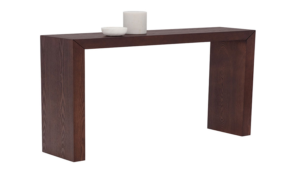 arch console table mahogany front 1