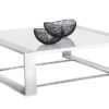 dalton coffee table square stainless steel high gloss white front 1