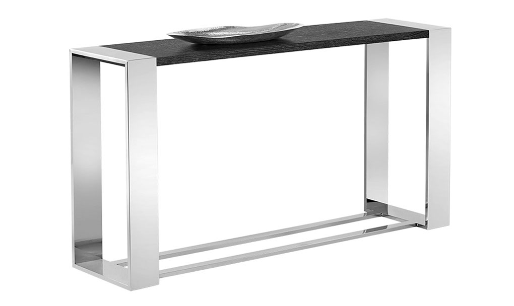 dalton console table stainless steel grey front 1