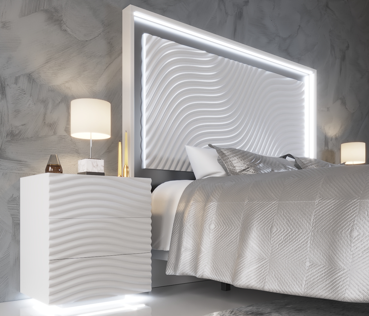 wave bedroom white