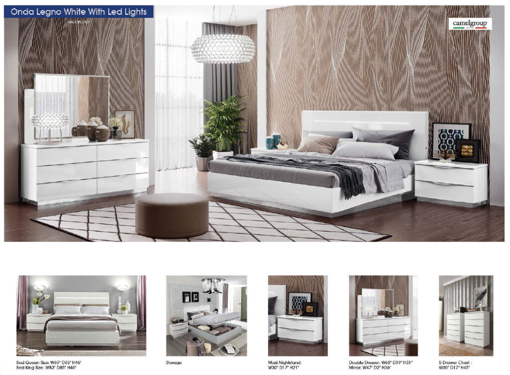 onda legno white bedroom set