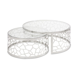 wellington nesting coffee tables silver(set of 2)